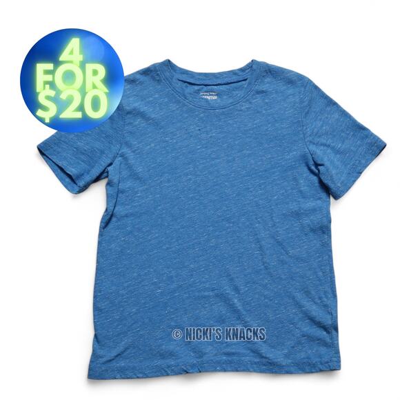 4/$20 - Jumping Beans Boys Essential Short Sleeve Blue Crewneck T-Shirt Size 6 - Picture 1 of 6